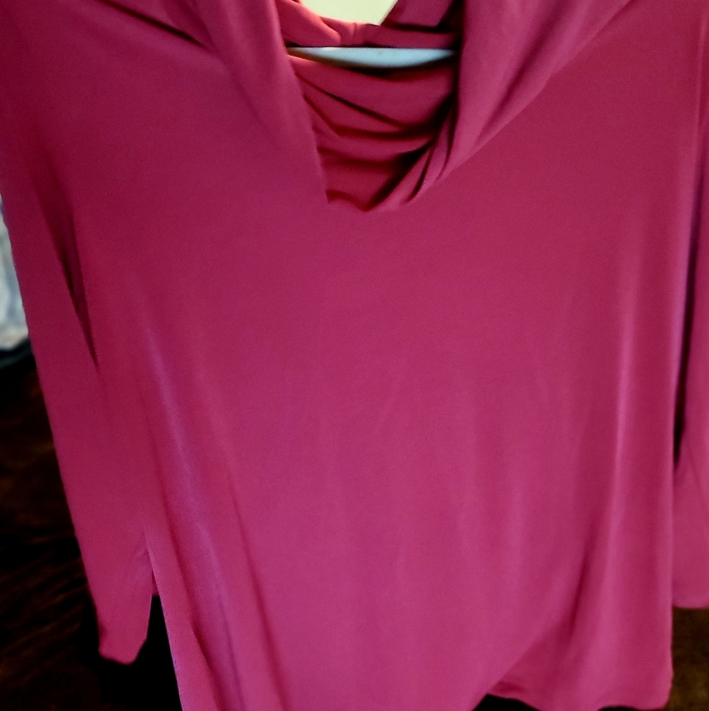 NWOT Susan Grave pink blouse with swoop collar - Picture 7 of 7